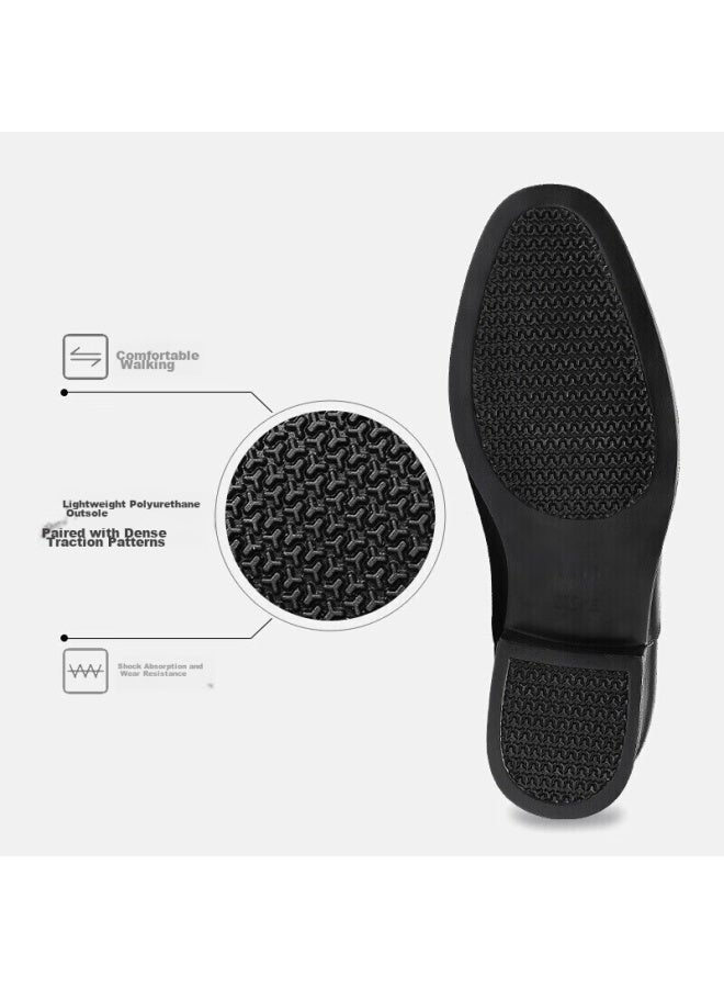 Strongman Qiangren Classic Formal Men's Shoes, Jihua 3515 Quality Business Leather Shoes, Three-joint Leather Shoes, Black, Size 44 - Image 3