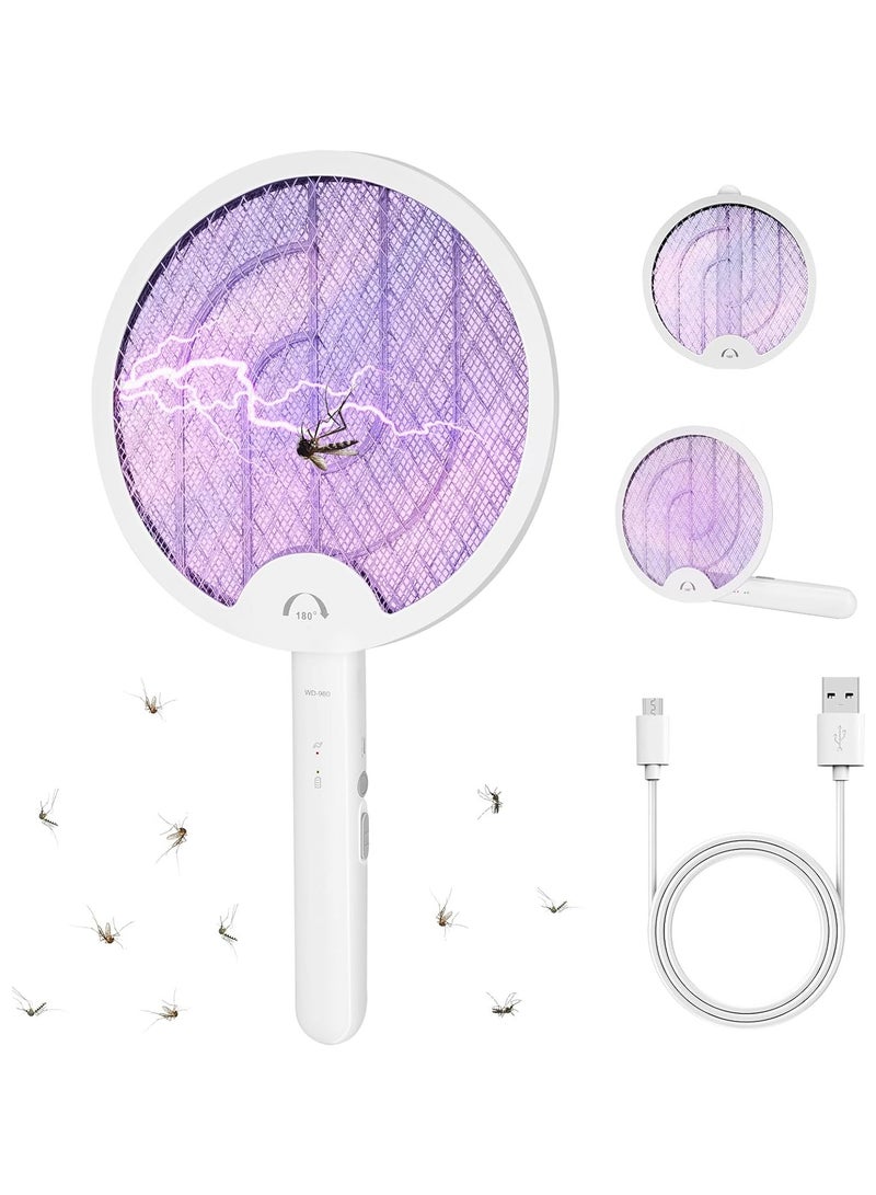 General Foldable Electric Fly Swatter, Portable 2-in-1 Insecticide Racket, Fly and Mosquito Trap Light, USB Rechargeable  - Image 1