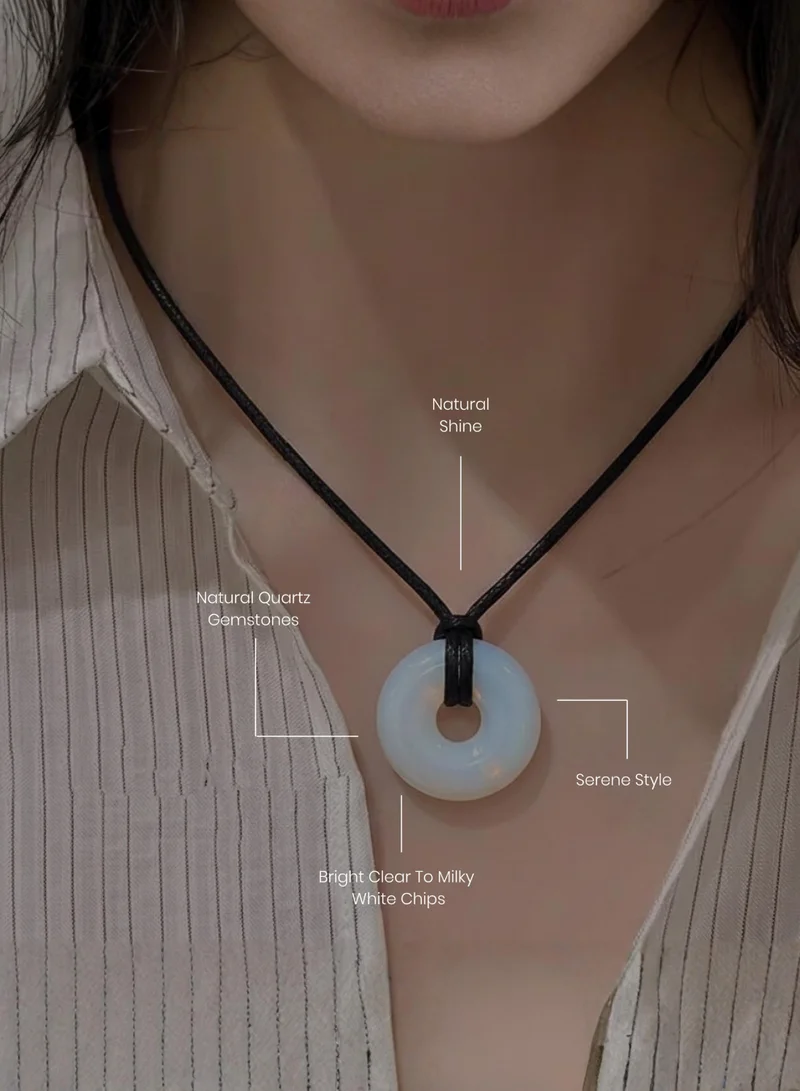 British Fossils قلادة دونات 6 ملم بالكوارتز