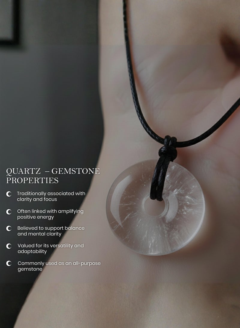 British Fossils Donut Pendant 6Mm Quartz Necklace - Image 4