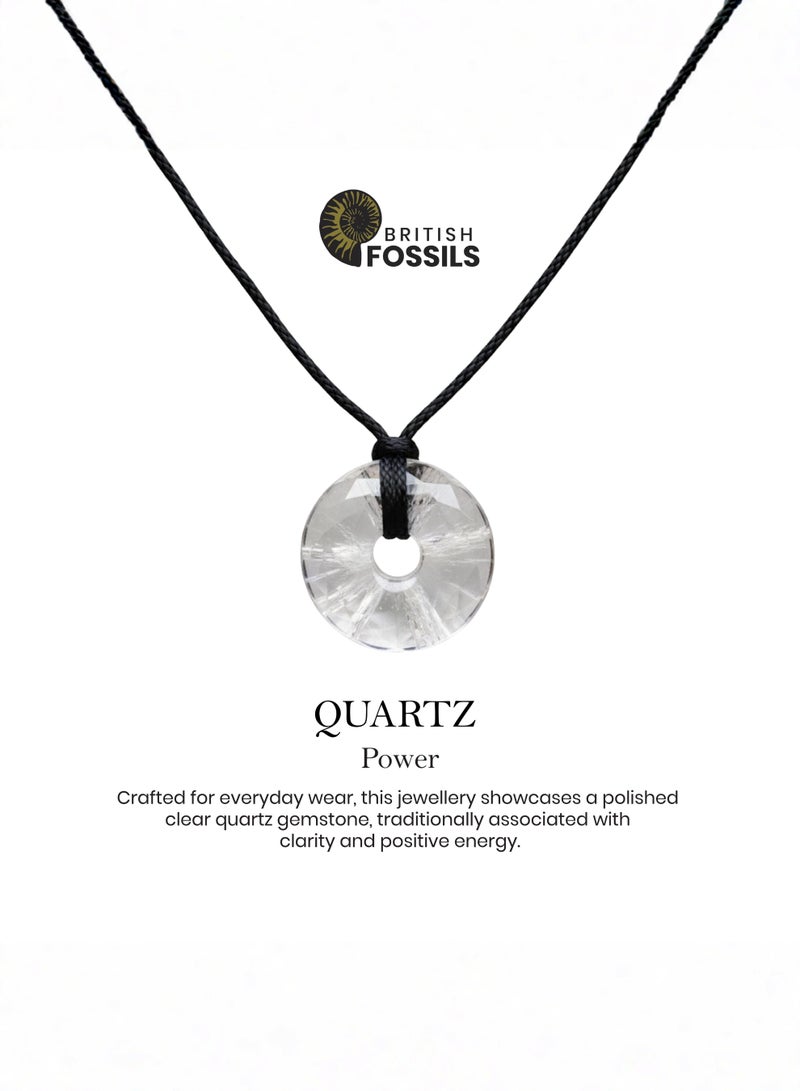British Fossils Donut Pendant 6Mm Quartz Necklace - Image 3