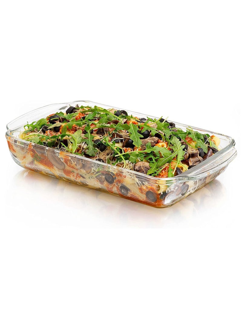 3Diamonds Glass Baking Dish 1.6L (Medium Size) for Cooking, Baking and Roasting, Square Casserole Dish, Baking Tray is 100% Borosilicate Glass, BPA Free, Microwave and Dishwasher Safe Loaf Tray, Oven Tray  - Image 1