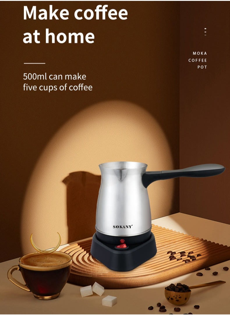 sokany Turkish Coffee Maker Italian Moka Pot 500ml 600W SK-214 Silver  - Image 4