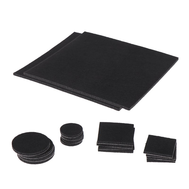 130Pcs 3mm Durable Thicken Felt Furniture Protection Pad Hard Coat for Table Stool Table Leg Furniture(Black) - Image 1