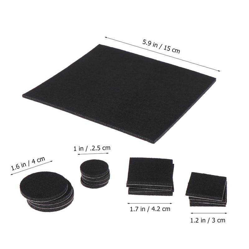 130Pcs 3mm Durable Thicken Felt Furniture Protection Pad Hard Coat for Table Stool Table Leg Furniture(Black) - Image 2