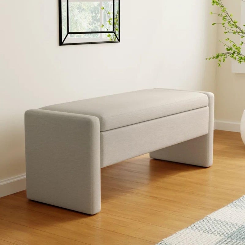 Comfynest مقعد تخزين مبطن - بني طبيعي - Image 1