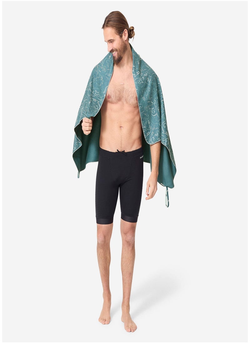 NABAIJI NABAIJI by DECATHLON, Compact Microfibre Swimming Towel Size L 80 x 130 cm - print  - Image 1