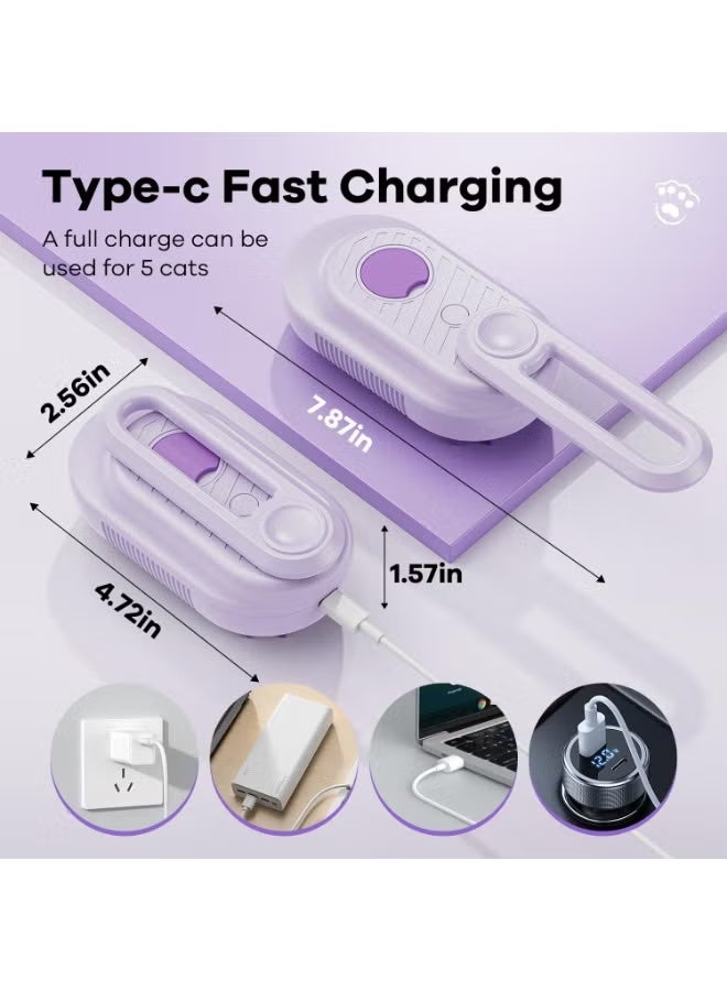 Pet Comb Steam Cat Brush, Self-Cleaning Cat Massaging Grooming Brush, Cat Hair Brush, Removes Tangles and Loose Hair, Pet Hair Removal Comb, Suitable for Cats and Dogs (Purple) - Image 5