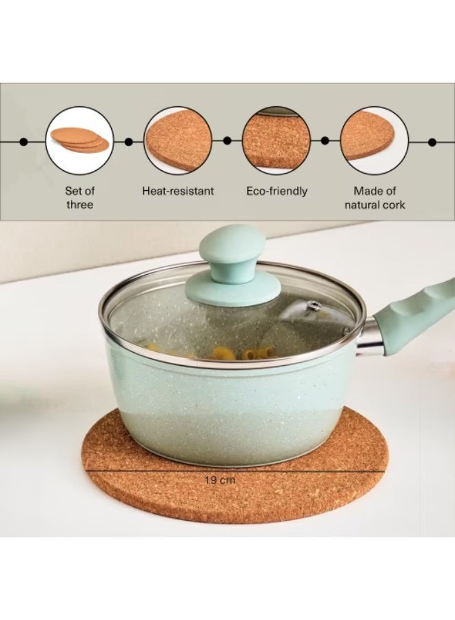 Pan Home Natura 3-Piece Trivets Dia19x1cm - Natural - Image 3