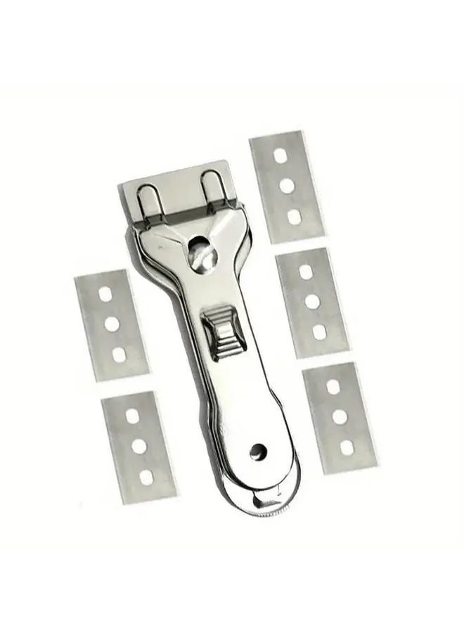 1 Set Multifunction Glass Ceramic Hob Scraper Cleaner With 5 Blades Oven Cooker Tool - Image 3