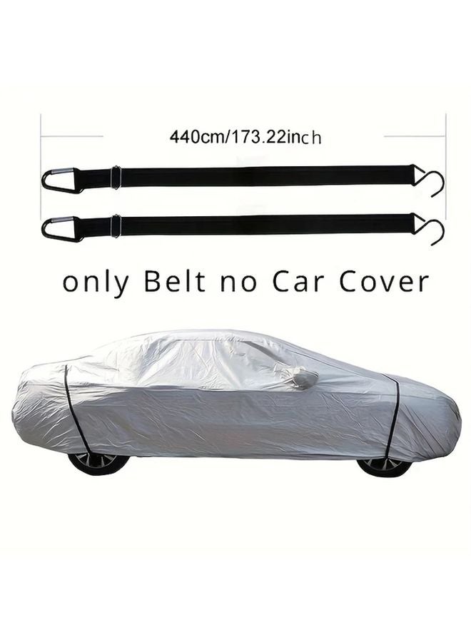 قطعتان من أحزمة غطاء السيارة المرنة المتينة بمشابك معدنية وحبال مقواة مضادة للرياح لمعظم المركبات - Image 3