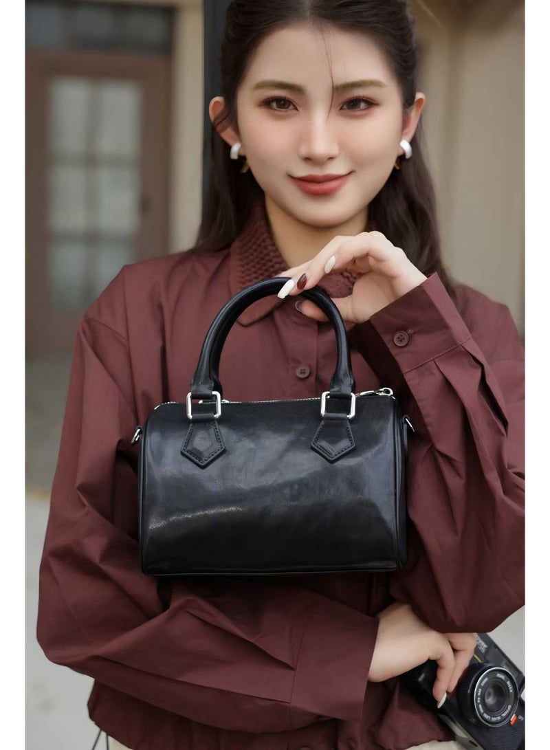 Lumo Handmade-Stitched Genuine Leather Handbag for Women, Handmade Top-Handle Bag & Crossbody Shoulder Purse (2-in-1 Design) - Image 5