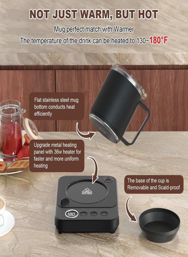 Felibeaco Coffee Mug Warmer & Mug Set for Desk, Smart Coffee Cup Warmer with 16oz Heated Mug, Cup Heater with Auto Shut Off for Office/Home, Coffee Gifts for Men&Women, for mom,Black - Image 2