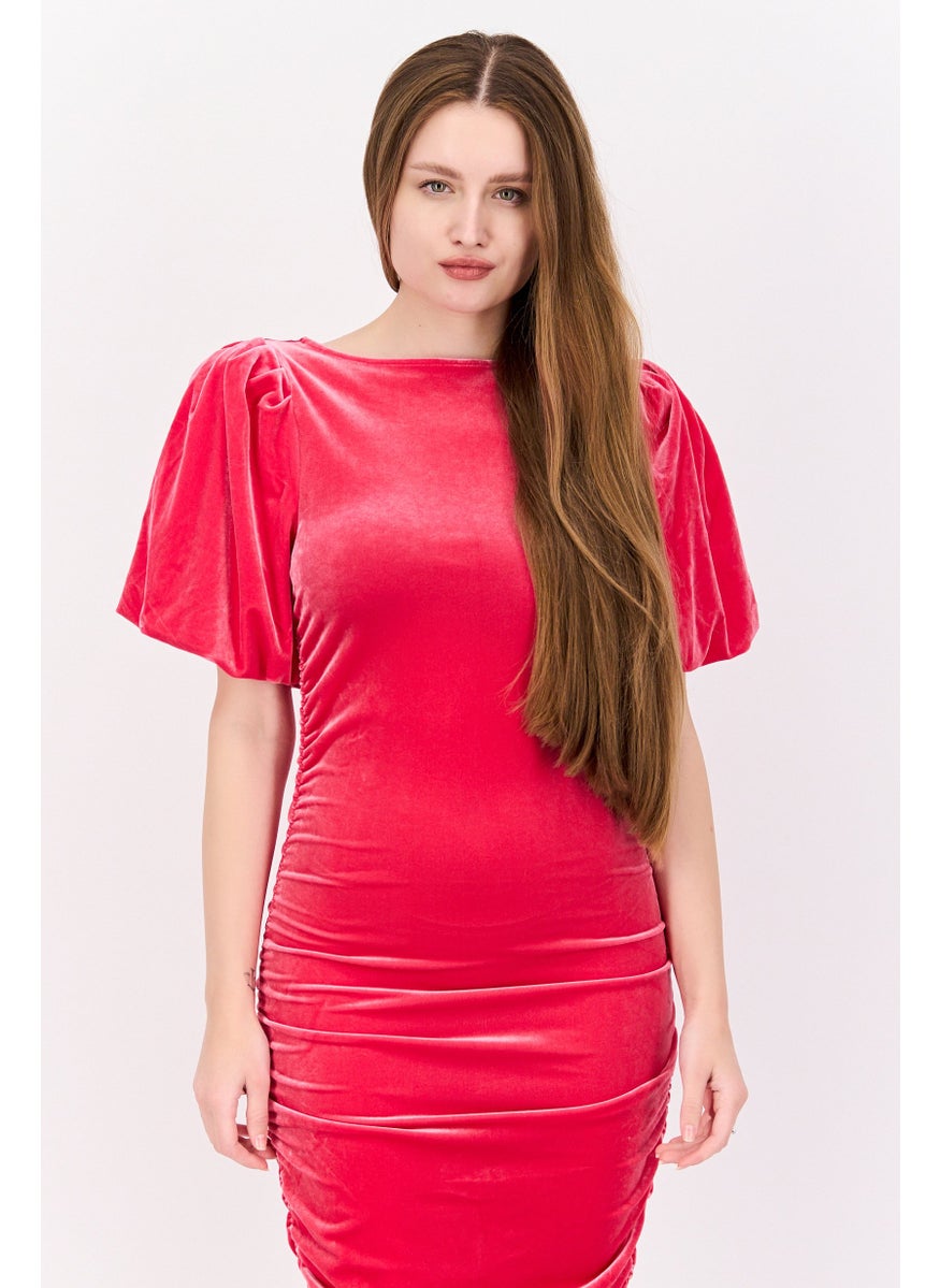 Scotch & Soda Women Velvet Mini Dress, Pink  - Image 2