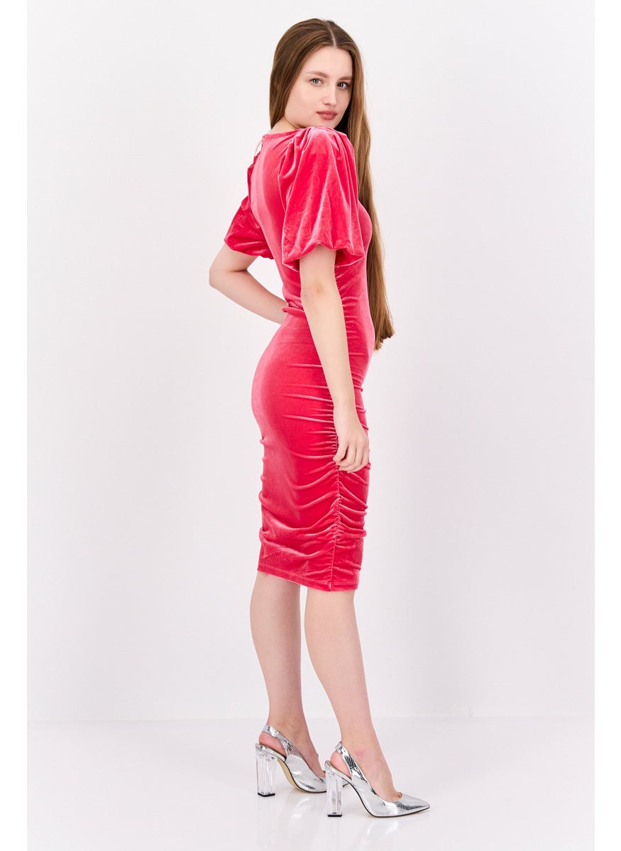 Scotch & Soda Women Velvet Mini Dress, Pink  - Image 3