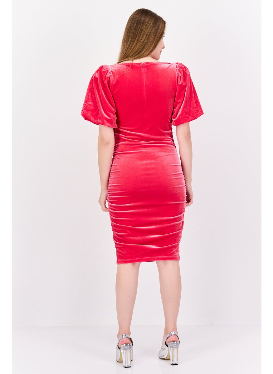 Scotch & Soda Women Velvet Mini Dress, Pink  - Image 4