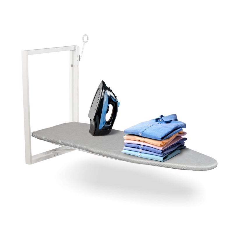 Ivation Ivation WallMounted Ironing Board  Foldable 362 x 122 Ironing Station for Home Apartment  Small Spaces  Sturdy Folding Board EasyRelease Lever Removable Cotton Cover  Mounting Hardware  - Image 1