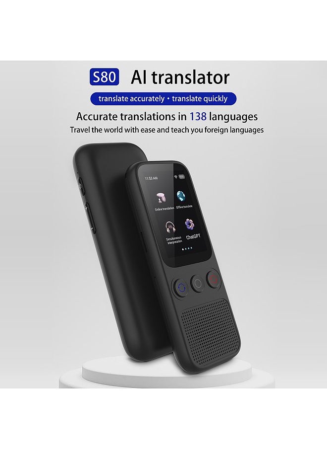Generic - Portable Language Translator Device with 138 Languages Voice Translating 17 Offline Translation Simultaneous Interpretation - Image 1