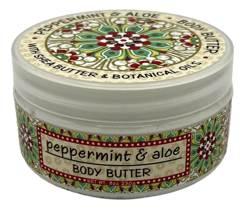 Greenwich Bay Trading Company Greenwich Bay Trading Company PEPPERMINT and ALOE Shea and Cocoa Butter Body Butter  From the Garden Collection  8 Ounce Tub