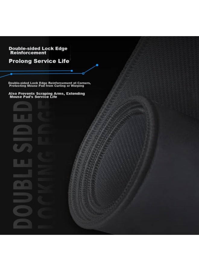 Aoc Gaming And Office Mouse Pad, Medium And Small Sizes, 300*250*3mm, For Office Keyboard, Computer Desk Pad, M101/93, Black, Mountain And Moon Design - Image 3
