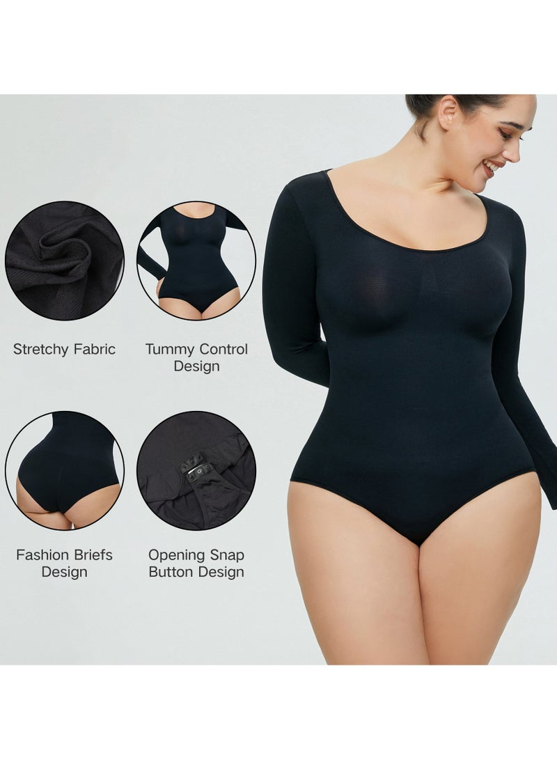 RedMapleTEK 3-PACK Postpartum Long-sleeved Seamless Bodycon Underwear Bottoming Shirt - Image 4