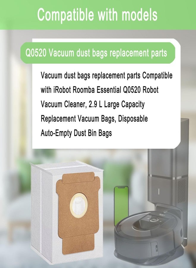 MalhSlix 12 Pack Q0520 Dust Bags for iRobot Roomba Essential Q0520 Robot Vacuum Cleaner, 2.9 L Large Capacity Replacement Vacuum Bags, Disposable Auto-Empty Dust Bin Bags,12 Pack Vacuum Bags - Image 2