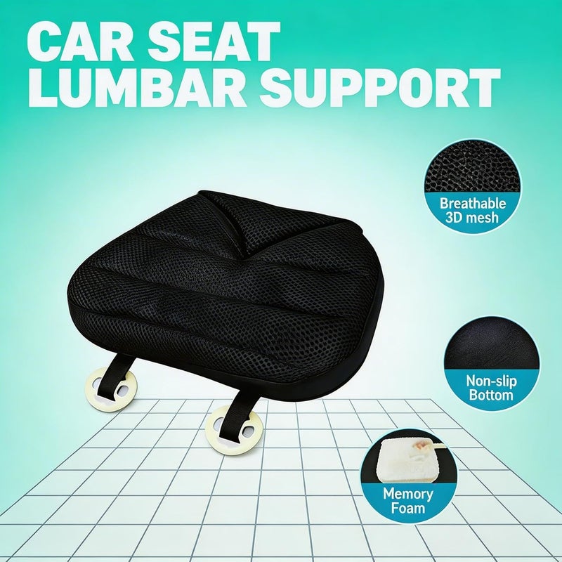 BIGANT Big Ant Orthopedic Memory Foam Car Seat Cushion - Black - Image 4