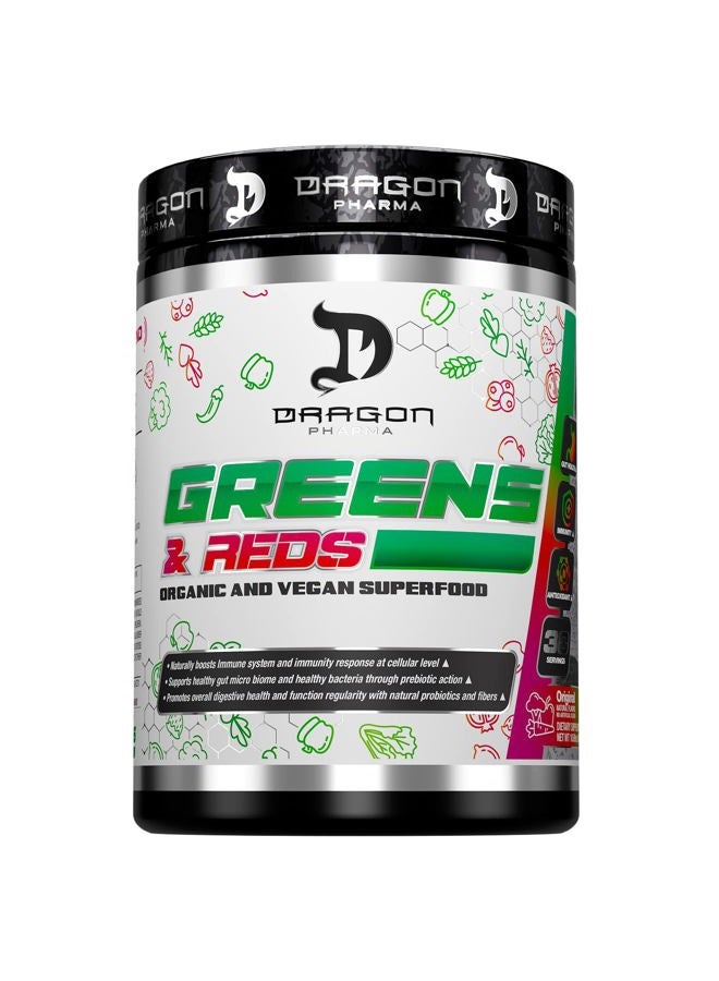 DRAGON PHARMA Greens and Reds, Over 23 Organic and Nutritious Superfoods, High Quality Reds and Vegetables, Optimal Health and Wellness (30 Servings, Original) - Image 1
