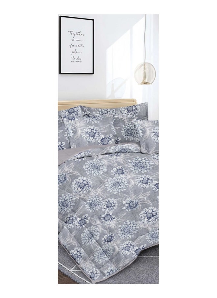 Red Rose A practical summer double bed sheet with a printed design to suit your room's decor, made of microfiber, measuring 230*250cm.  - Image 3