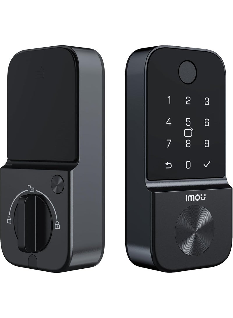 Imou Cubo1 Smart Door Lock, Fingerprint Smart Lock, Black Door Lock, Child Safety Lock for Home, Keyless Smart Door Lock, Small Auto Lock, Biometrics Security System for Home - Image 1