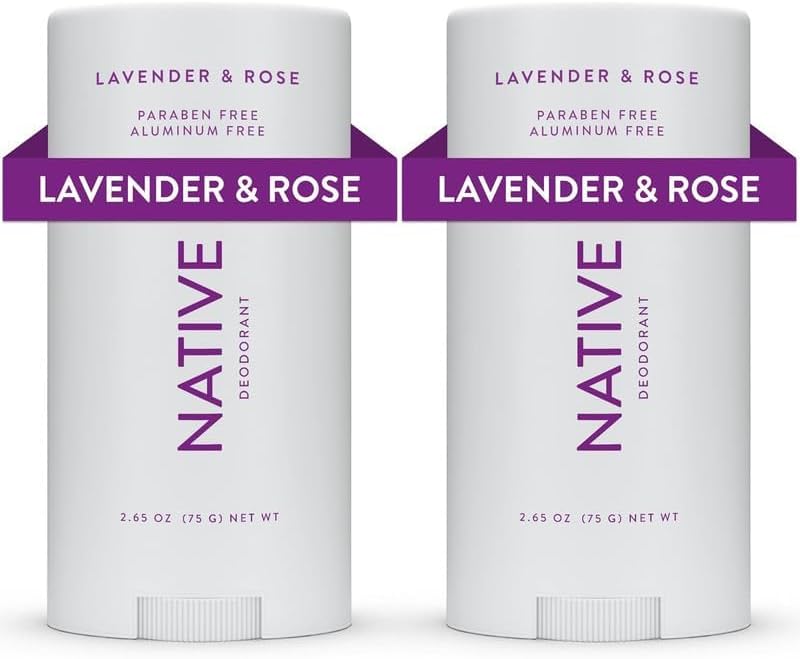 native Deodorant Contains Naturally Derived Ingredients, 72 Hour Odor Control | Deodorant for Women and Men, Aluminum Free with Baking Soda, Coconut Oil and Shea Butter | Lavender & Rose, 2-Pack - Image 2