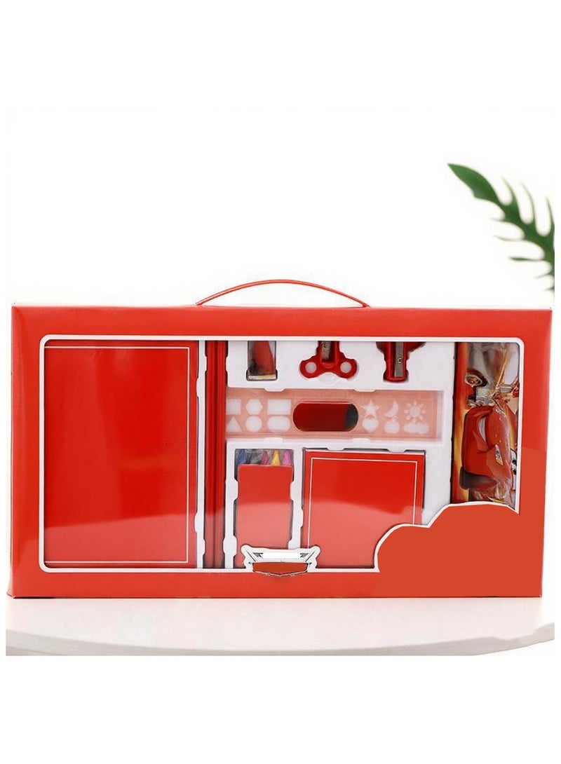 مجموعة قرطاسية للأطفال مكونة من 10 قطع - لوازم مدرسية كرتونية مع حقيبة أقلام، دفتر، ألوان شمعية والمزيد، هدية مثالية للعودة إلى المدرسة للأولاد والبنات