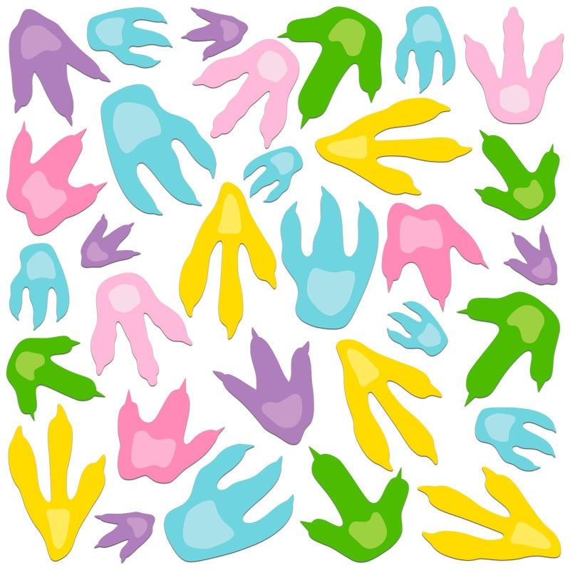 KFPPLXQ 90 Pcs Dinosaur Footprints for Floor Colorful Dinosaur Decor Realistic Dino Footprints Wall Decals for Kids Classroom Jurassic Birthday Decoration School Playroom Baby Nursery Bedroom Home - Image 1