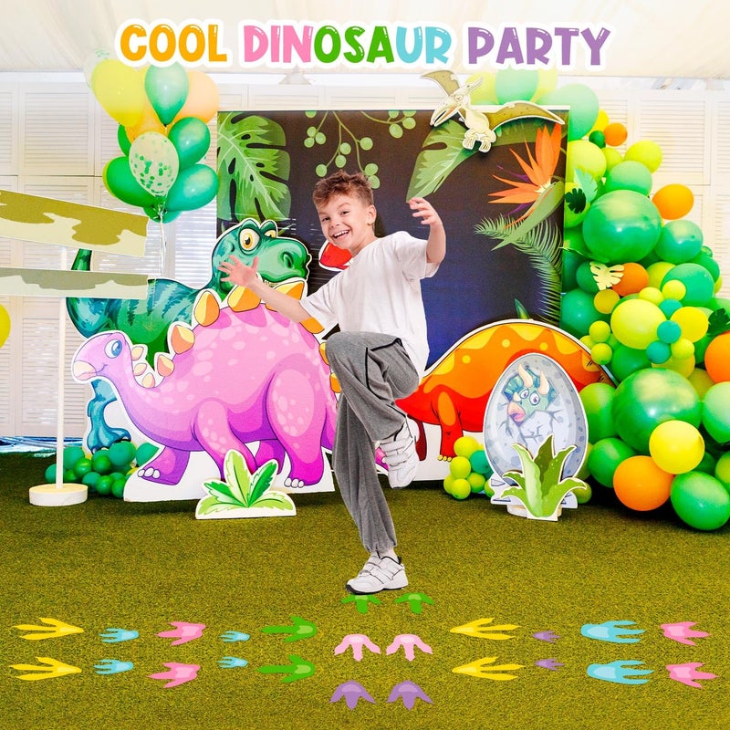 KFPPLXQ 90 Pcs Dinosaur Footprints for Floor Colorful Dinosaur Decor Realistic Dino Footprints Wall Decals for Kids Classroom Jurassic Birthday Decoration School Playroom Baby Nursery Bedroom Home - Image 3
