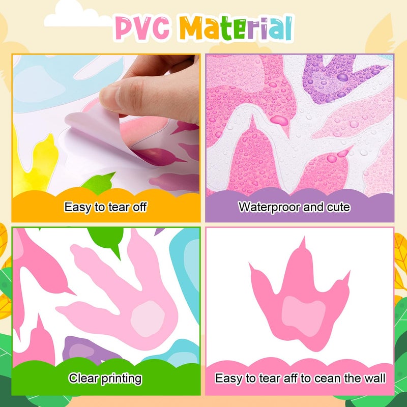 KFPPLXQ 90 Pcs Dinosaur Footprints for Floor Colorful Dinosaur Decor Realistic Dino Footprints Wall Decals for Kids Classroom Jurassic Birthday Decoration School Playroom Baby Nursery Bedroom Home - Image 4