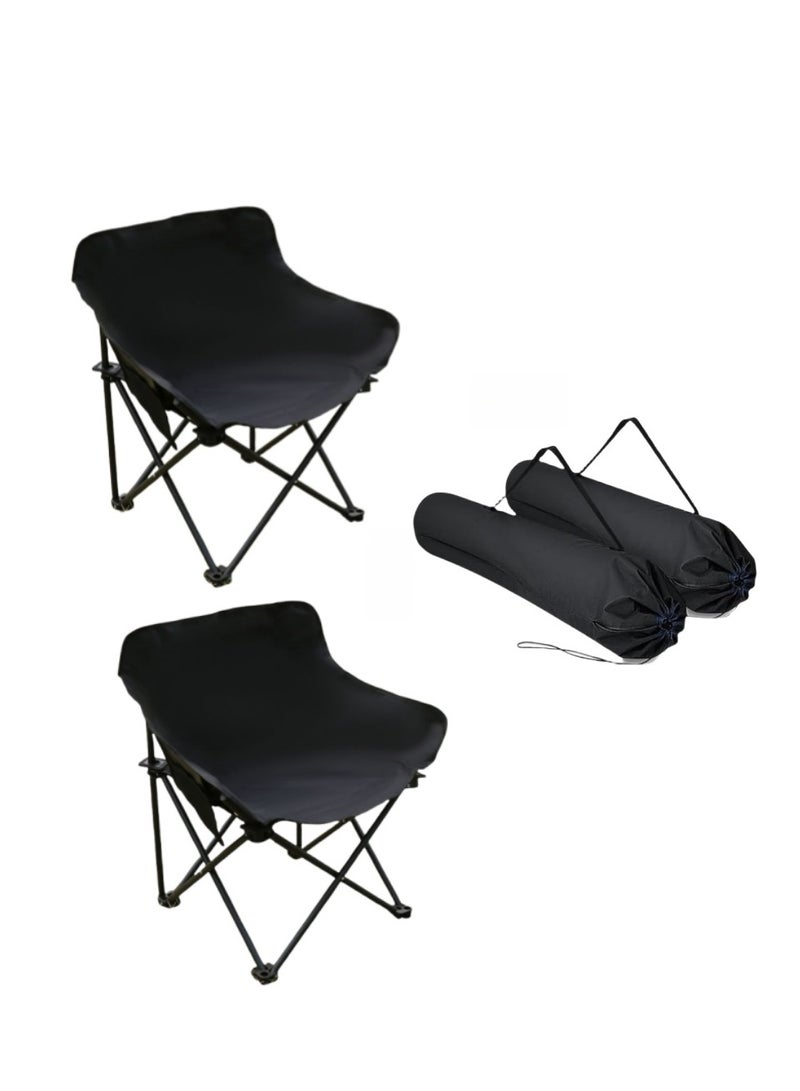 Soofam Foldable Camping Chair Set of 2, Portable Folding Beach Chair Multi-Purpose Camping Chair for Adult, Outdoor Chair Supports 330 Lbs with Carry Bag, Large Lawn Chair for Outdoors, Picnic, Beach, Travel - Image 1