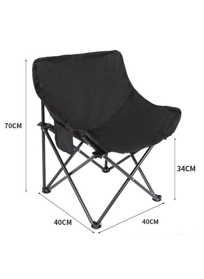 Soofam Foldable Camping Chair Set of 2, Portable Folding Beach Chair Multi-Purpose Camping Chair for Adult, Outdoor Chair Supports 330 Lbs with Carry Bag, Large Lawn Chair for Outdoors, Picnic, Beach, Travel - Image 2