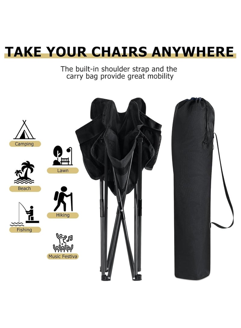 Soofam Foldable Camping Chair Set of 2, Portable Folding Beach Chair Multi-Purpose Camping Chair for Adult, Outdoor Chair Supports 330 Lbs with Carry Bag, Large Lawn Chair for Outdoors, Picnic, Beach, Travel - Image 4