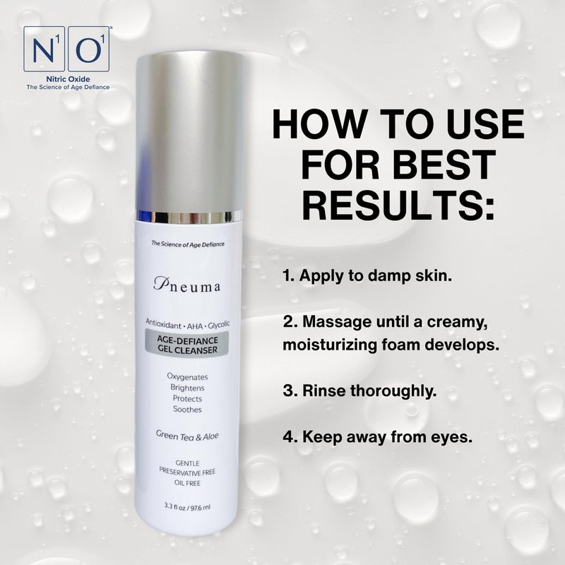 Pneuma Age-Defiance Gel Cleanser with Antioxidant | AHA | Glycolic | Oxygenate, Exfoliate, Protect and Soothes Skin | Gentle Face Cleanser Gel | Green Tea and Aloe - Image 5