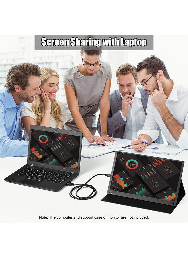 Generic - 15.6 Inch Portable Monitor 1920x1080 Full HD IPS Screen with Type-C HDMI Built-in Stereo Speakers for Phone Laptop Camera Display Gaming - Image 1