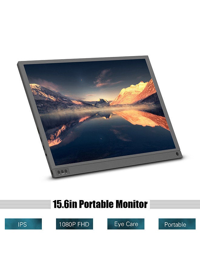 Generic - 15.6 Inch Portable Monitor 1920x1080 Full HD IPS Screen with Type-C HDMI Built-in Stereo Speakers for Phone Laptop Camera Display Gaming - Image 1