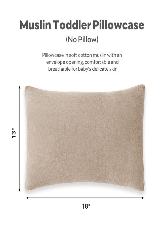 JELLYMONI 2 Pack Muslin Toddler Pillowcase for 13x18 Pillow, 100% Cotton Baby Pillow Case Cover for Bed, Toddler Cot and Travel, Soft & Breathable Baby Kids Envelope Pillowcase, No Pillow - Image 5