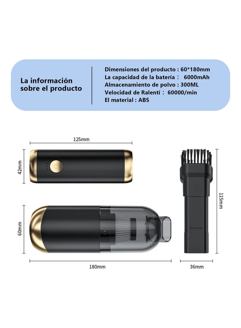 Cordless Handheld Vacuum Cleaner 9500PA, 3-in-1 Multi-Functional Rechargeable Car Vacuum with Removable 4000mAh Battery, Power Bank, LED Flashlight, Type-C Charging u0026 Washable HEPA Filter - Portable Mini Vacuum for Home, Car, and Office - Image 3