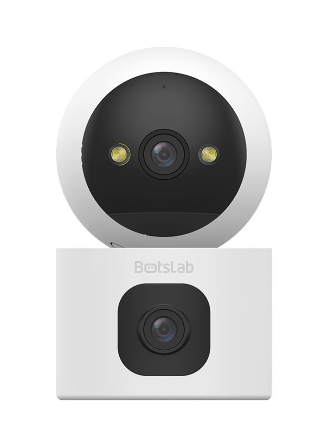 Botslab كاميرا أمان داخلية مزدوجة العدسة بدقة 2K 3MP3MP بيضاء - Image 2