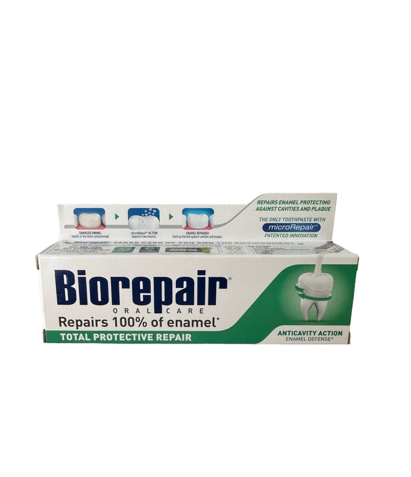 Biorepair معجون أسنان بيوريرباير للحماية الكاملة مع microRepair تركيبة جديدة 25 أونصة سائلة 75 مل عبوات من 2 استيراد إيطالي