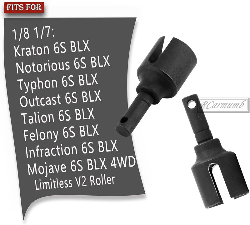 Rcarmumb Differential Outdrive #45 Steel Upgrades for 1/8 Kraton, Notorious, Outcast, Talion, Typhon 6S BLX, 1/7 Felony, Infraction, Mojave 6S BLX - 2PCS - Image 2