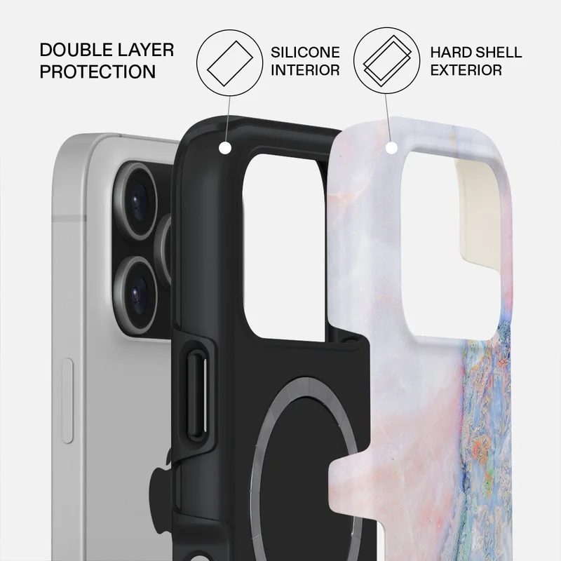 BURGA iPhone 17 Pro Holo Premium Case Compatible with Hybrid Dual-Layer Hard Shell + Silicone Protection - Scratch-Resistant Shockproof Mobile Cover