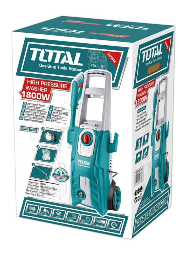 TOTAL High Pressure Washer 1800 Watts 150 Bar TGT11356 - Image 2