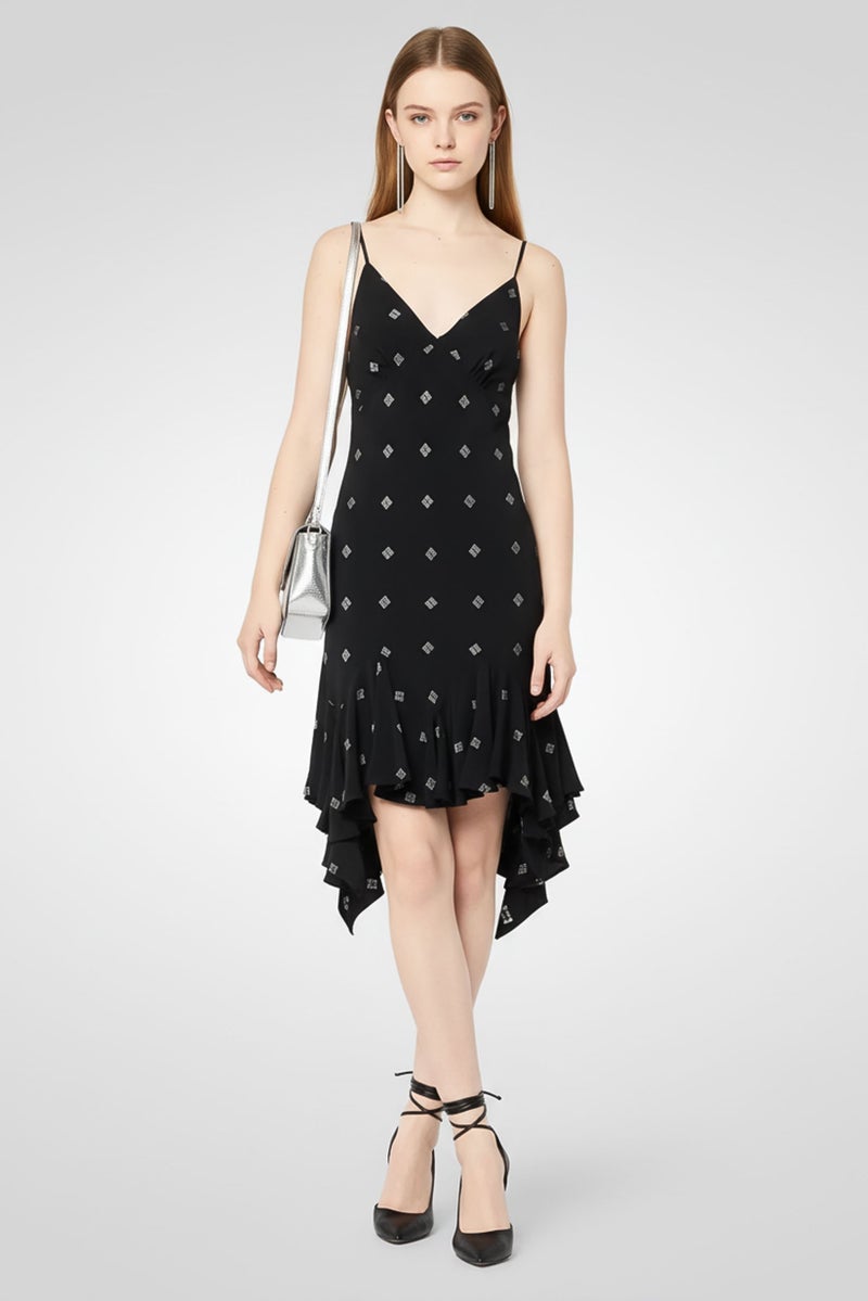GIVENCHY Women Allover Print Mini Dress, Black - Image 1