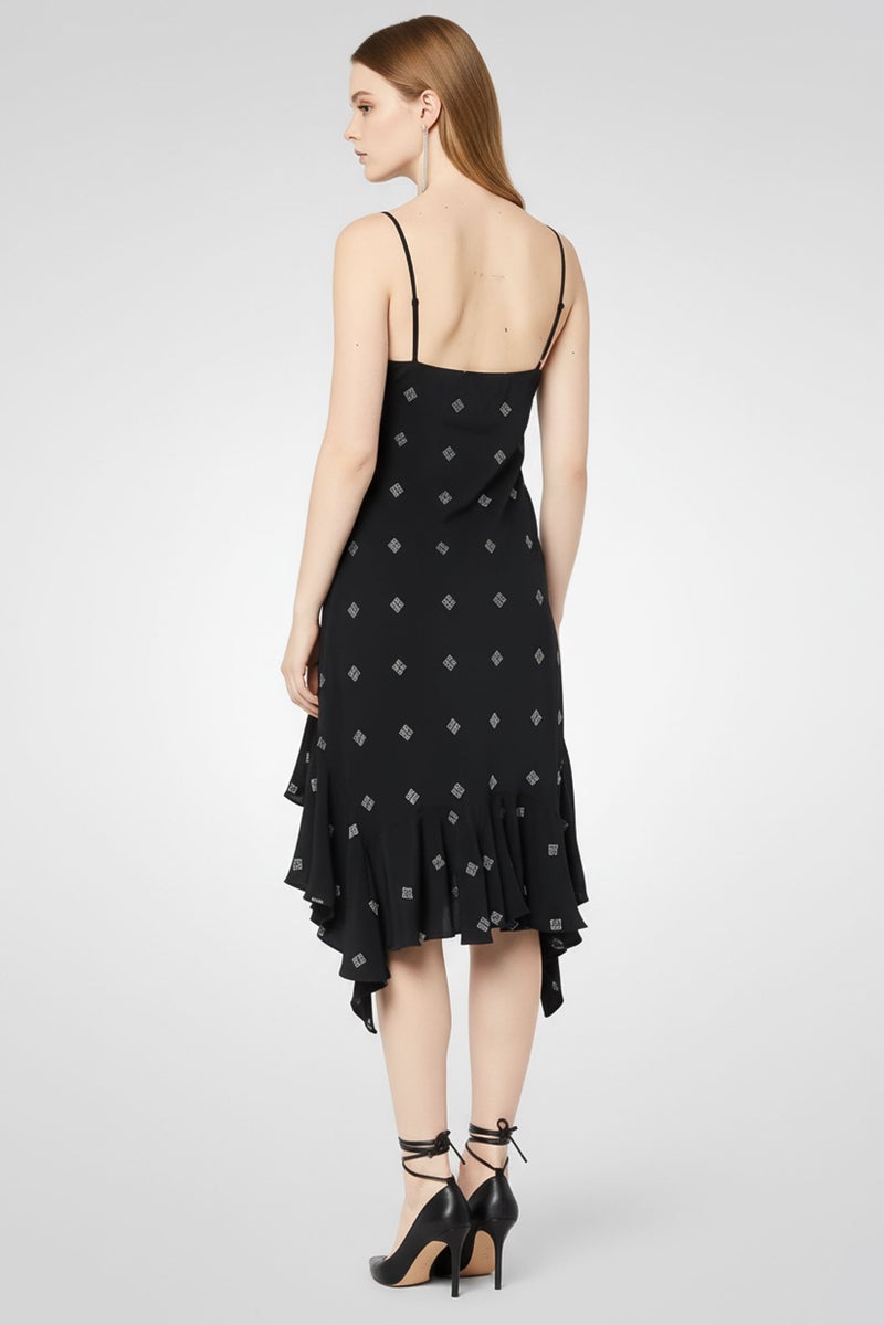 GIVENCHY Women Allover Print Mini Dress, Black - Image 4